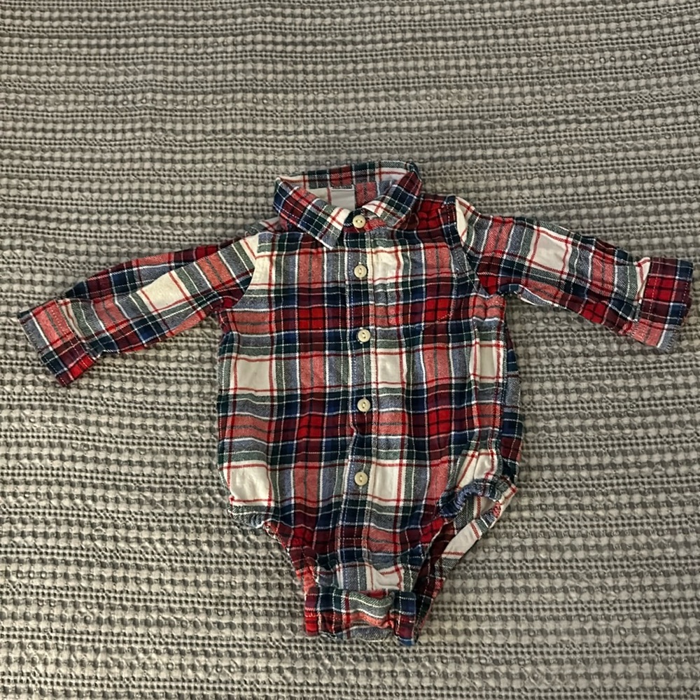 Gap Baby Soft Flannel Button Up Body Suit